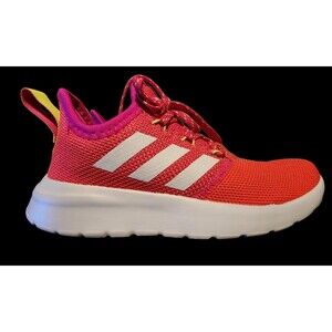 Adidas Kids Grade School Unisex Lite Racer RBN Shoes sz 5.5 WHITE/SHOCK PINK